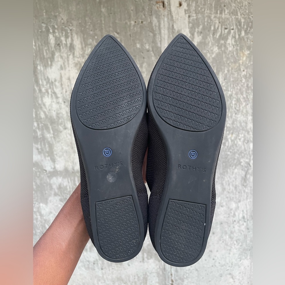 Rothy’s “The Point” In Solid Black - Size 8 - image 2